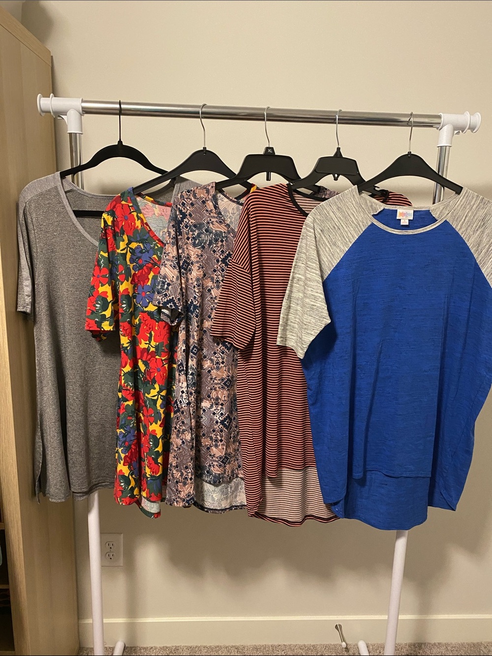 LuLaRoe Mixed Women's Tops Bundle - Gray, Floral, Paisley, Striped, Blue